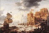 Bonaventura Peeters the Elder An Oriental Harbour painting